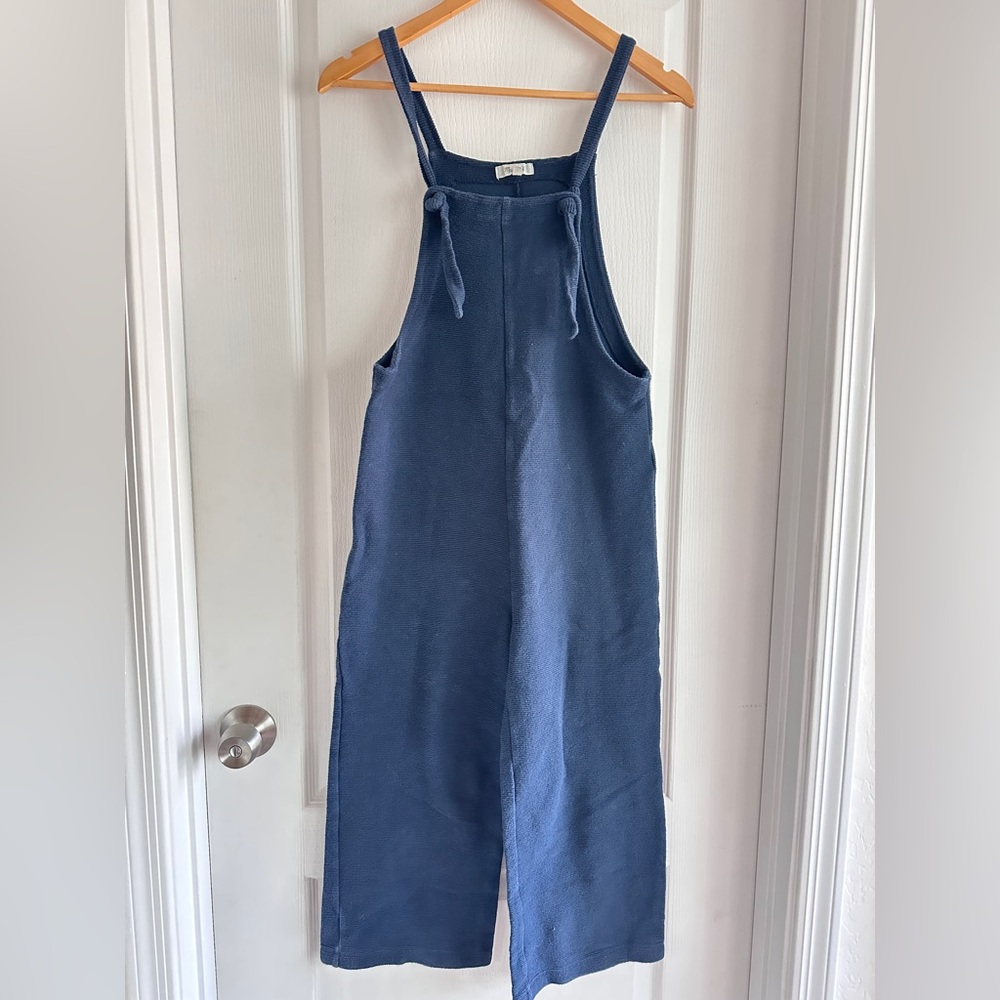 Madewell Navy Cotton Romper Overalls